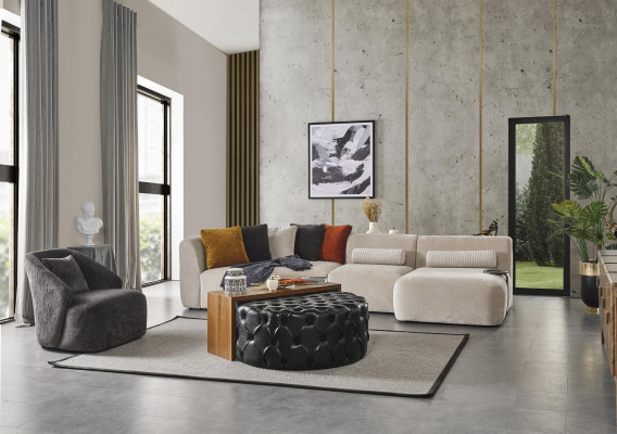 Wohnzimmer Couchtisch Set Hocker Design Luxus Möbel 2tlg neu Modern