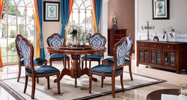 Esstisch + 6x Stühle Esszimmer Set Essgruppe Tisch Möbel Design 7tlg