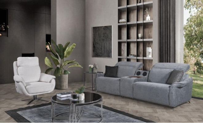  Moderne Sofagarnitur Wohnzimmer 3-Sitzer Polstercouchen Einsitzer 2tlg