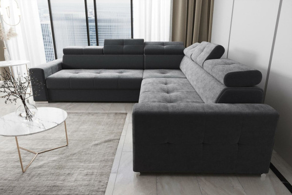 Wohnzimmer Textil Leder Luxus L Form Modern Ecksofa Couch Polsterung Sofas Neu