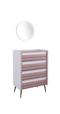 Kommode mit Spiegel Holz Kommoden Möbel Schrank Kinderzimmer Rosa Neu
