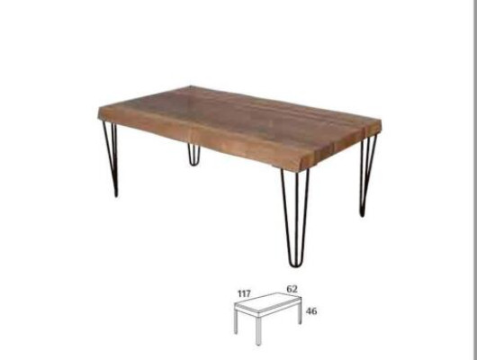 Wooden Couchtisch auf schwarzen Originalbeinen für Ihr Wohnzimmer Original