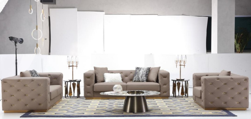 Dreisitzer Couch Polster Design Sofa Moderne Sitz Sofas Chesterfield Luxus Möbel