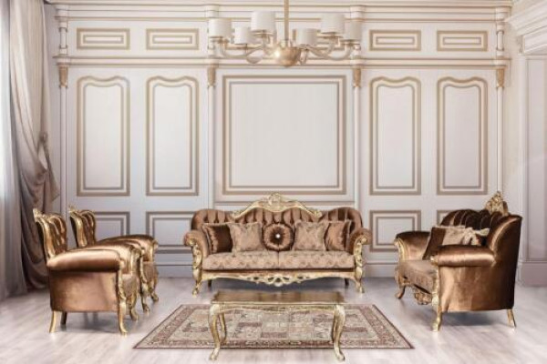 Klassische Wohnzimmer Sofagarnitur Sofa Couch Möbel einrichtung 3+1 Sitz