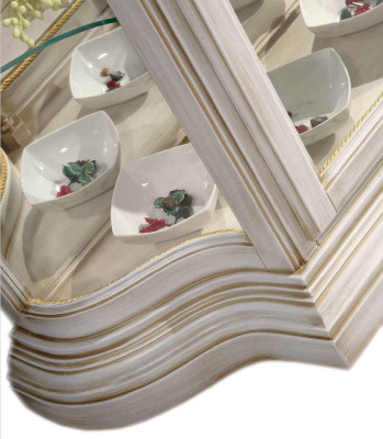 Vitrine Glasschrank Weiß Luxus Italienische Möbel Vitrinen Schränke Wohnzimmer