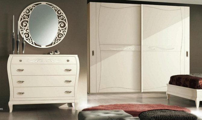 Kommode Spiegel Kommoden Schrank Regal Konsole Möbel Holzschrank Italy Set 2tlg.