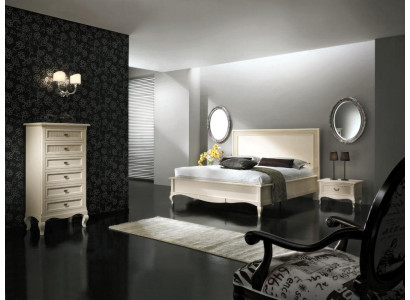 Italienisches Schlafzimmer Möbel Bett Nachttisch Massive Holz Betten Set 4tlg.