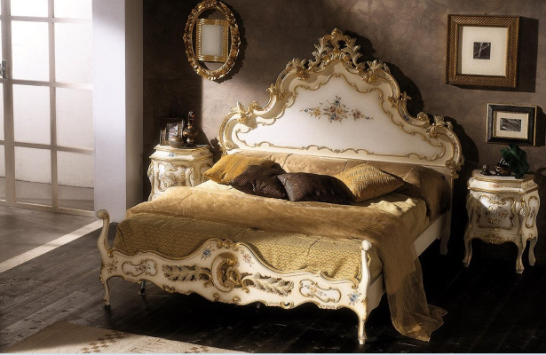Schlafzimmer weiß Bett Holz Luxus Vaccari cav giovanni Massivholz Neu