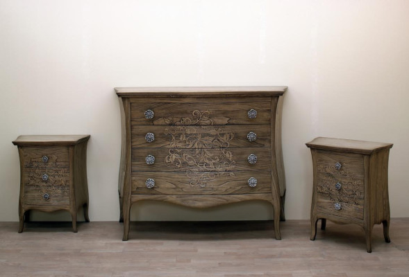 Nachttisch Nachtschrank Beistellschrank Kommode Nachtschränkchen Schrank Barock