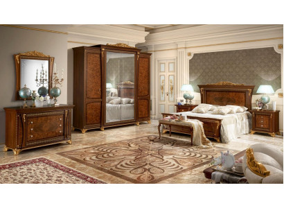 Barock Rokoko Luxus Set Betten Sets Nachttisch Kleiderschrank 7 tlg.Schlafzimmer