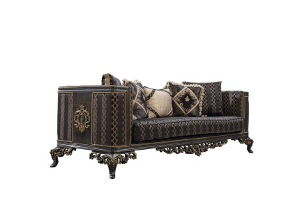 Barock Rokoko 3Sitzer Designer Sofa Couch Polster Sofas Couchen Stoff Textil Neu