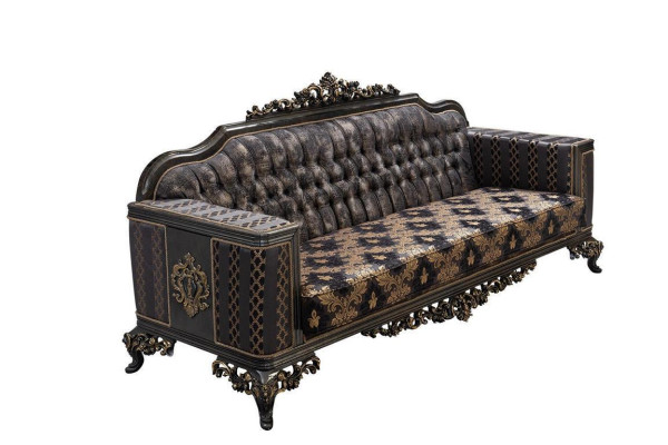Chesterfield 3 Sitzer Designer Sofa Luxus Polster Sofas Couchen Stoff Textil Neu