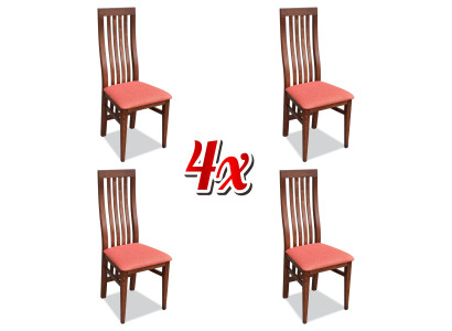 Lehnstuhl Polster Stühle Gastro Esszimmer Holz, Stoff Set 4xDesigner Stuhl Leder