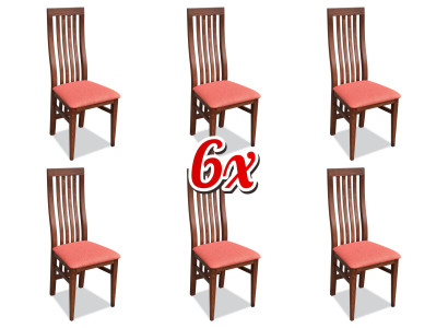 Garnitur Holz Lehn Polster Stühle Textil Esszimmer Set 6x Sessel Stuhl Gruppe