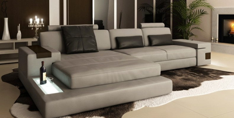 Ecksofa Couch Polster Wohnlandschaft Eck Garnitur Ecke Leder Textil Sofa L Form