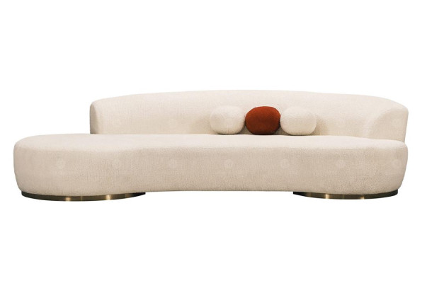 Gruppe Polstersofa Dreisitzer Puff Sofa 3 Sitzer Stoffsofa 4tlg Weiß