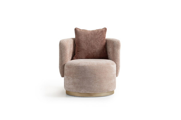 Sessel Relaxsessel Moderne Beige Polster Stoff Sitzer Einsitzer Design