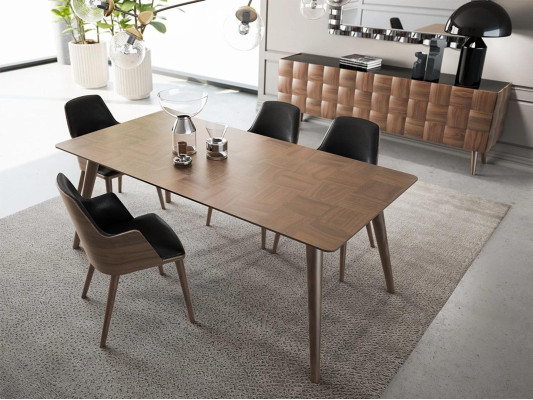 Komplett Set 7tlg Esszimmer Esstisch Neu 4x Stühle Luxus Sideboard mit Spiegel