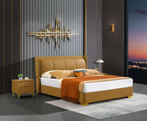 Schlafzimmer Set Bett Nachttisch Design Moderne Betten Gruppe Leder
