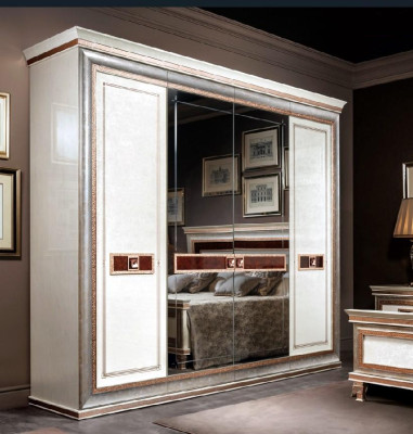 Designer Schlaf Zimmer Schrank Kleiderschrank Möbel Holz Garderobe arredoclassic