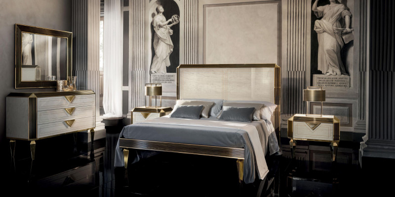 Bett 2x Nachttisch 3tlg. Schlafzimmer Betten Luxus 180x200 Zimmer arredoclassic