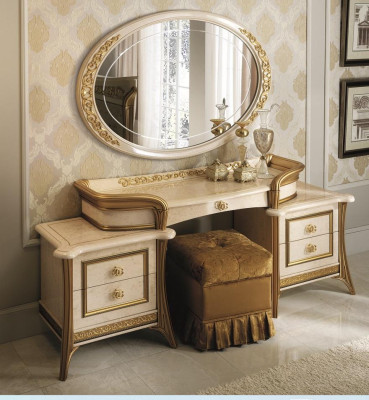 Schminktisch Spiegel Hocker Kommode Set Komplett Schlafzimmer Neu 3tlg. Konsole