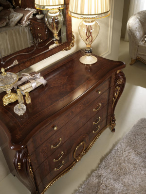 Konsolen Tisch Kommode mit Spiegel Möbel Luxus Set Konsole 2tlg. Made in Italy