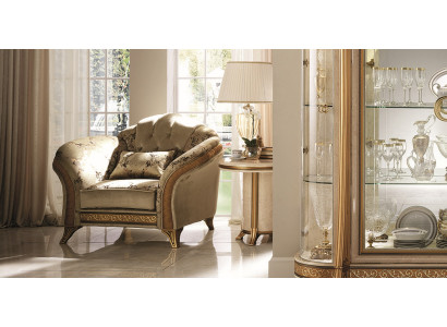 Wohnzimmer Luxus Sessel Hotel Polster Klassisch Einsitzer Beige arredoclassic