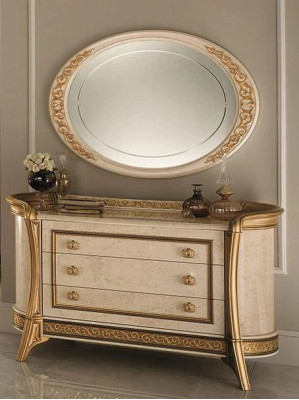 Design Spiegel Wandspiegel Holz Rahmen Hängespiegel Luxus Italienisch Möbel