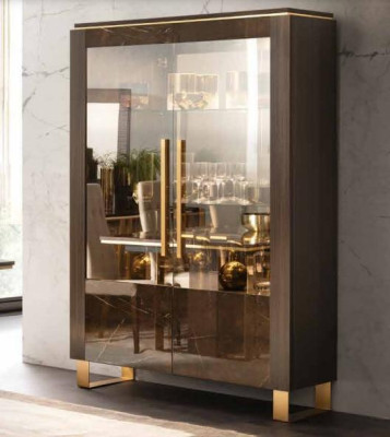 Glasschrank Vitrine Vitrinen Luxus Schrank Holz Stil Glas Regal Schränke
