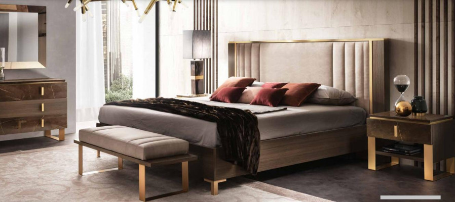 Luxus Schlafzimmer Bett Doppelbett Modern Holz Leder Polster Betten