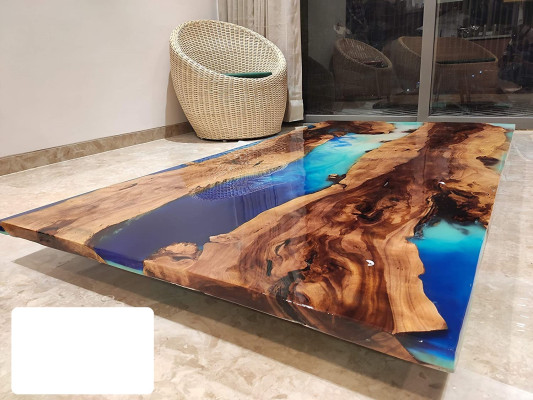 Esstisch Design Tisch Moderne Tische Meer Ozean Fluss Epoxid Harz Möbel 200x90