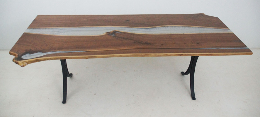 Esstisch Meer Wasser River Echtes Holz Flusstisch 220x110 Tische