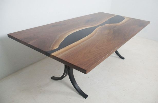 Epoxidharz Esstisch River Table Echtes Holz Massiv Tische 240x100 Flusstisch Neu