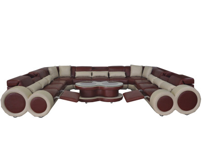 Ledersofa Couch Wohnlandschaft Garnitur Design Modern Ecke Sofa