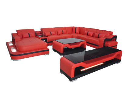 Leder Sofa Couch Polster Komplett Set Garnitur Wohnlandschaft Couchen Sofas