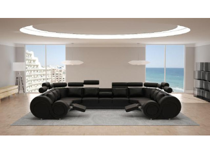 Designer Wohnlandschaft Eckcouch mit USB Couch Sofa Polster Ledersofa Sofas New