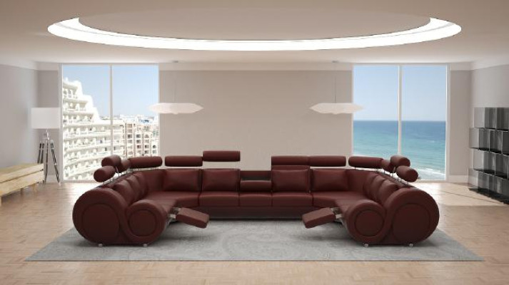 Designer Wohnlandschaft Eckcouch +USB Sofa Polster Ledersofa Sofas Neu Garnitur