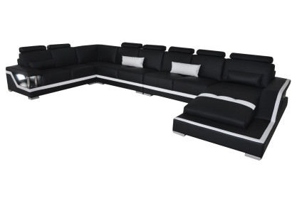 Ledersofa Wohnlandschaft Eck Garnitur Design Modern Sofa U-Form