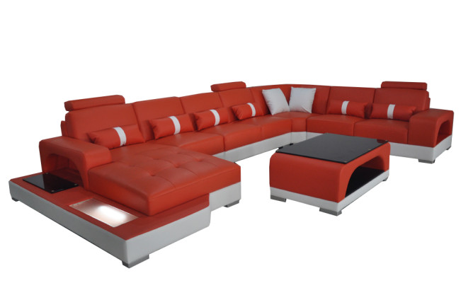 Leder Sofa Moderne Couch Polster Wohnlandschaft XXL Big Eck Couchen Sitz Design