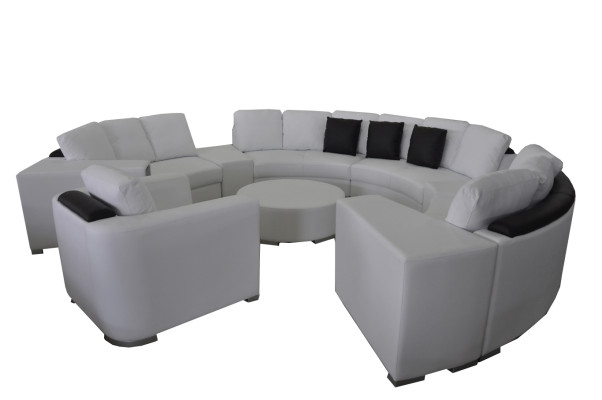 Runde Eck Sofa Couch XXL Big Rund Couchen Wohnlandschaft U Form Sessel Polster