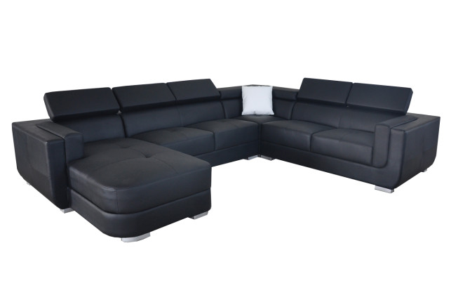 Designer Leder Polster Ecke Sofa Polster Eck Landschaft Zimmer Leder Sitz Big