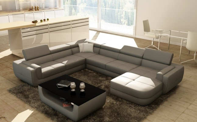 Designersofa Sitz Polster Ecke Ledersofa Wohnlandschaft Sofa Couch Polster Neu