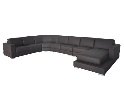 Ecke Leder Modern XXL Couch Wohnlandschaft Ledersofa Sofa U-Form USB Ecksofa Neu