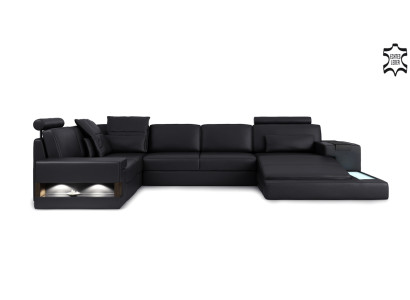Textil Stoffsofa Sofa Couch Polster Wohnlandschaft Design Sofas Ecksofa USB LED