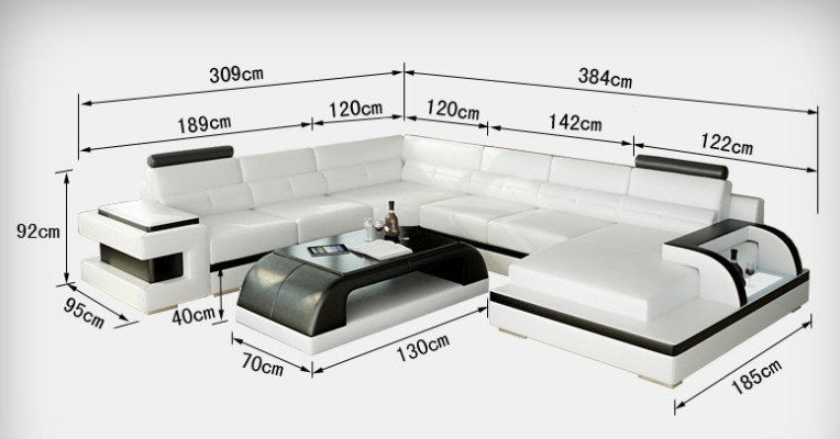 Ledersofa Couch Wohnlandschaft Ecksofa Eck Garnitur Design Modern Sofa L6017