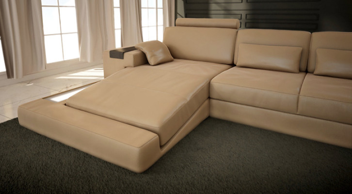 Leder Design Sofa Couch Polster Ecksofa Garnitur Wohnlandschaft Ecksofa XXL ECKE