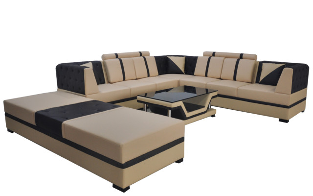 Leder Eck Sofa Couch Polster Sitz Wohn Landschaft Modern Design Möbel