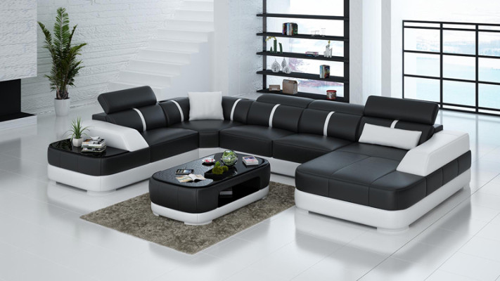 Eck Sofa Couch Polster Ecke Garnitur Leder Sofa Couchen Wohnlandschaft U Form