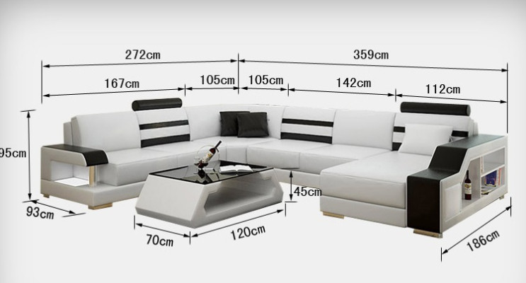 Ledersofa Couch Wohnlandschaft Ecksofa Eck Garnitur Design Modern Neu Sofa L6016
